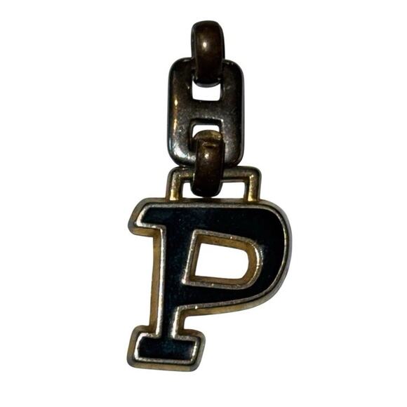 Vintage SWIB 1979 Letter P Charm Keychain Purdue Style Boilermakers Initial IN - Picture 1 of 4